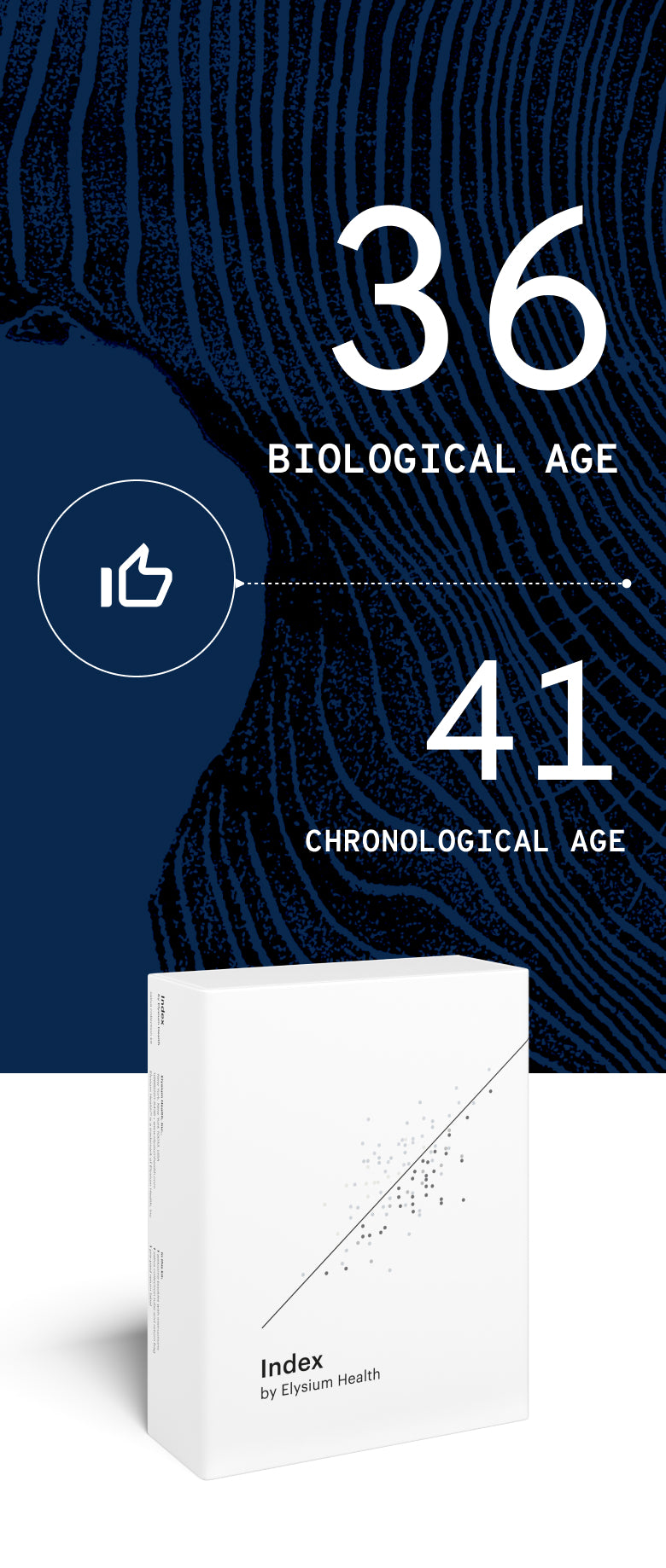 Image of Index with biological and chronological ages displayed